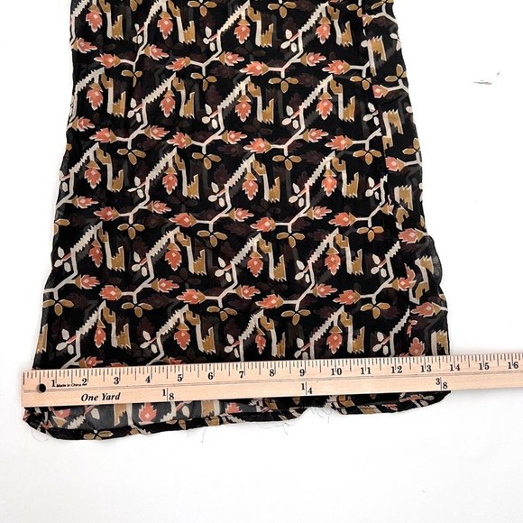 Anthropologie Dolan Sz L 100% Silk Black Rolakan Tapestry Print Romper Jumpsuit - Picture 9 of 9